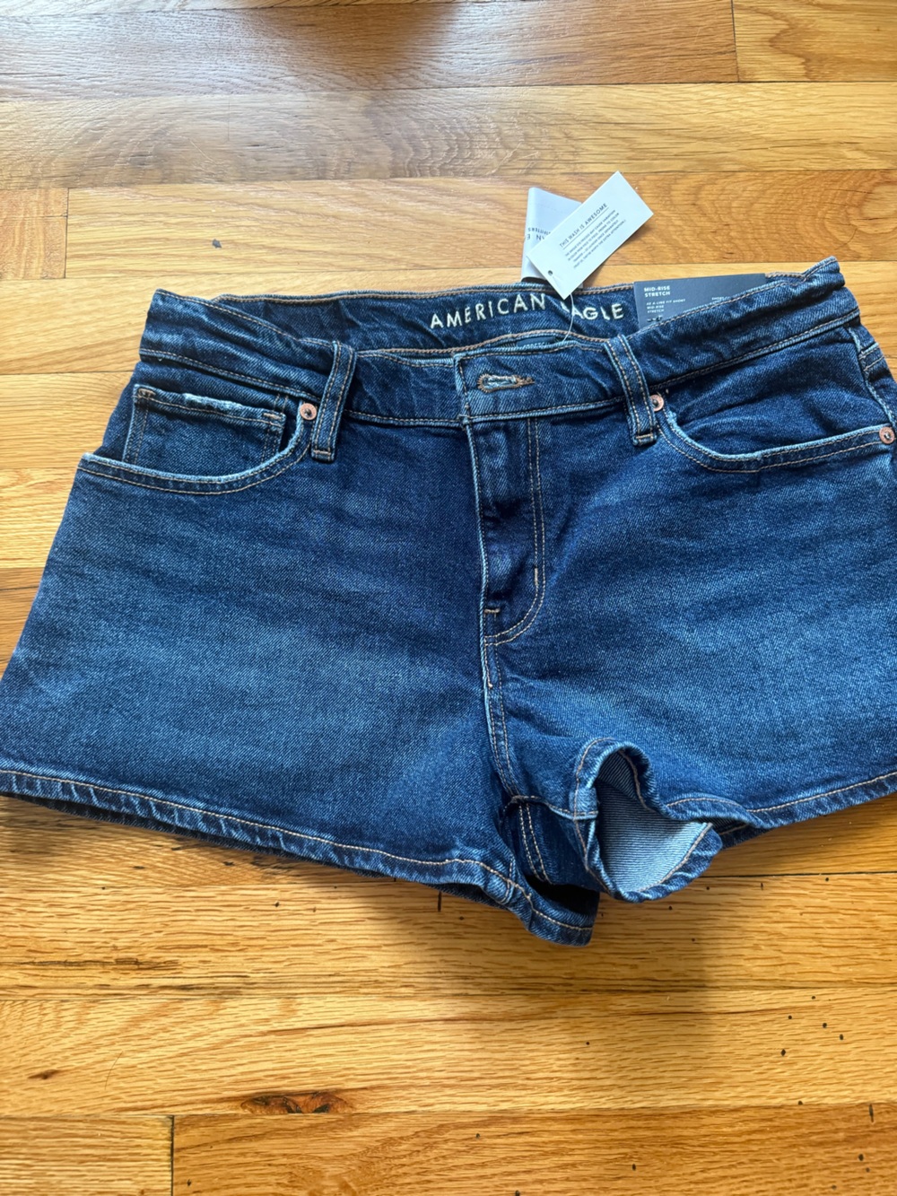 American Eagle Outfitters Women’s Dark Blue Denim Shorts - Size 6